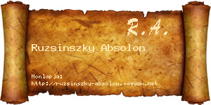 Ruzsinszky Absolon névjegykártya